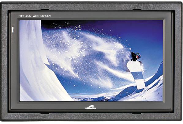 7" Widescreen Headrest Monitor1440 x 234 pixel resolution TFT LCD active matrix display.4 screen modes: full, wide, cinema and zoom.Single video input.12 Volt DC operated.NTSC/PAL system.On-screen display.Includes remote, adjustable installation depth headrest shroud and pre-curved headrest adapter